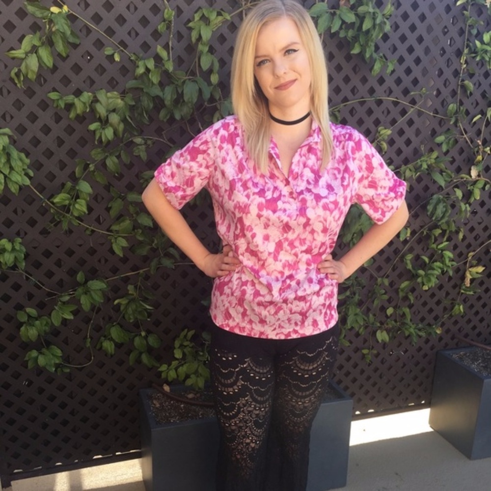 Vintage Pink Hawaiian Top by The French Quarter